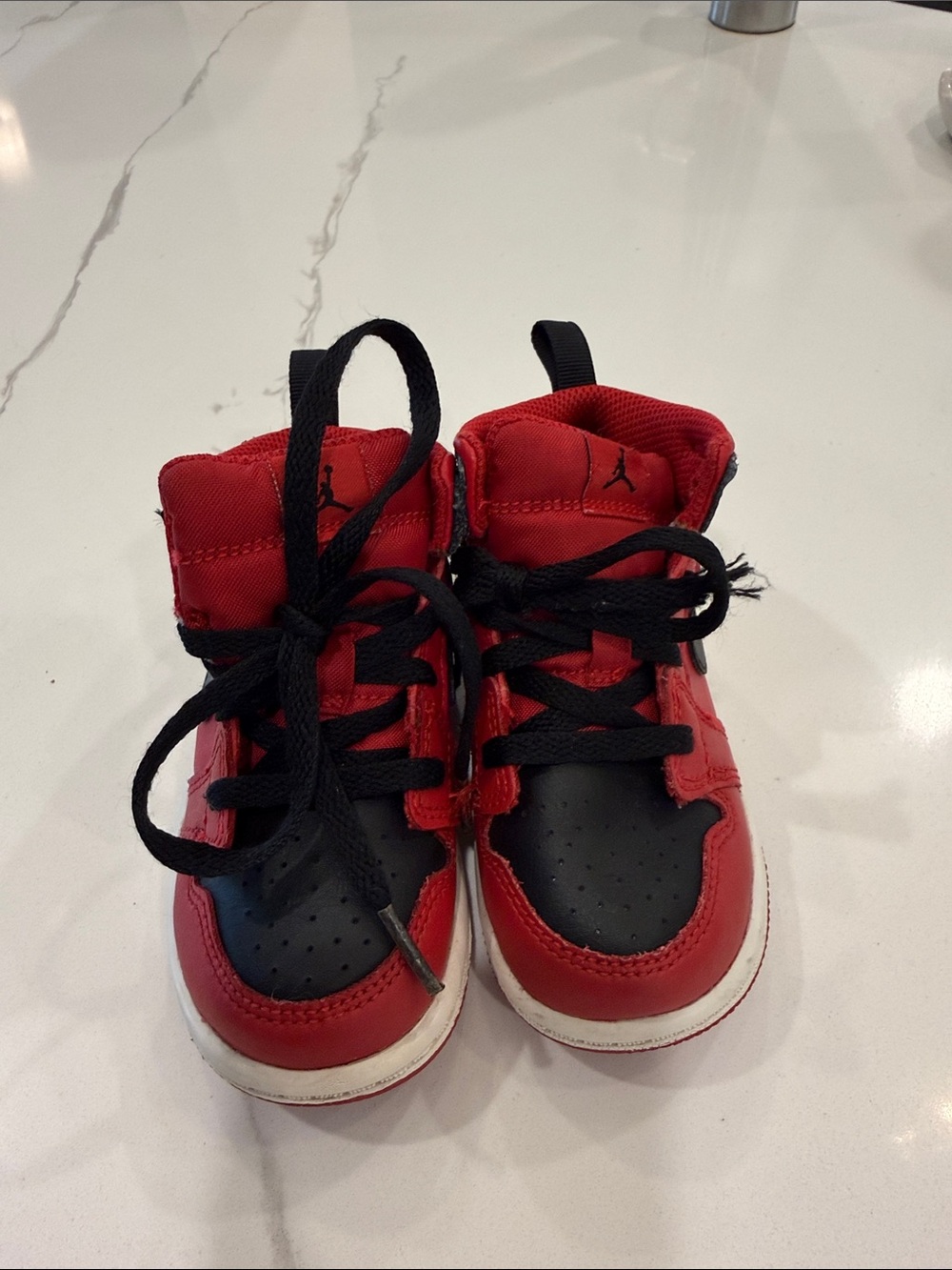 Nike Kids Red and Black High-Top Sneakers